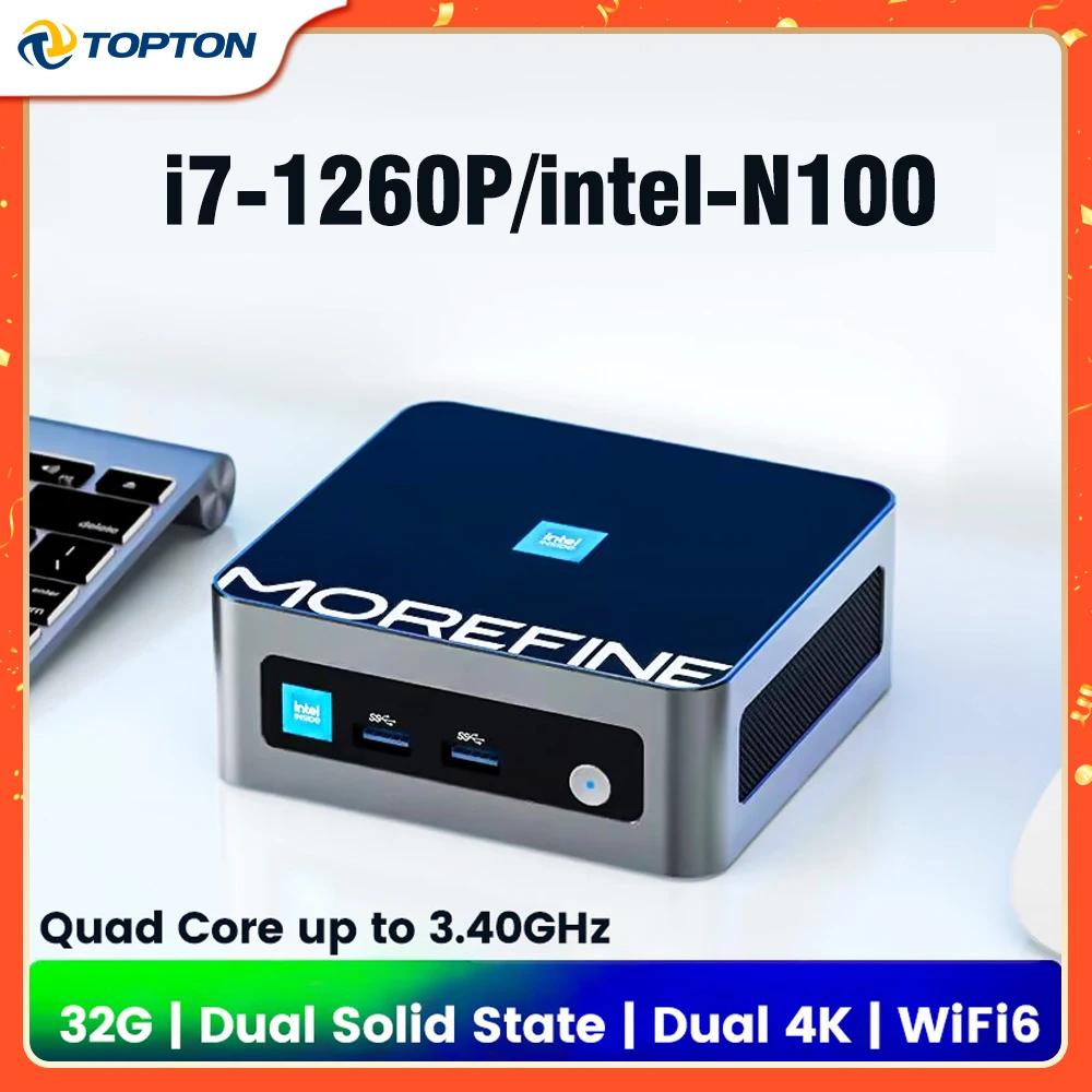 Morefine ӿ ǻ ̴ PC ̸, 13   i5 1340P i7 1260P N100 N95, DDR4 NVME WiFi6  HDMI2.0 4K @ 60Hz 4 * USB3.2
